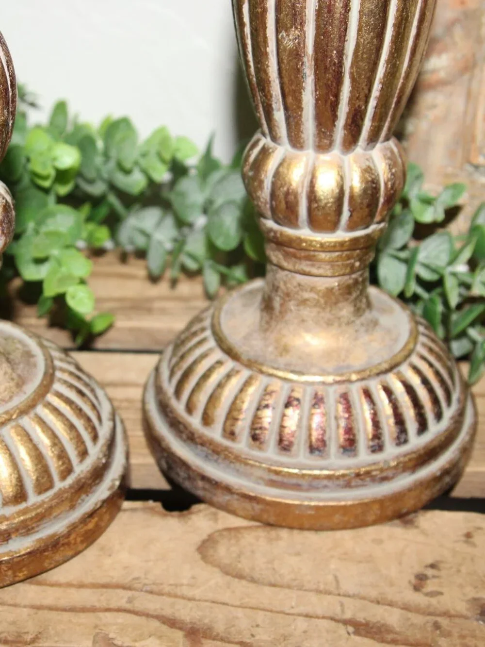 Pair of Elegant Old World French Country Gold Candle Holders